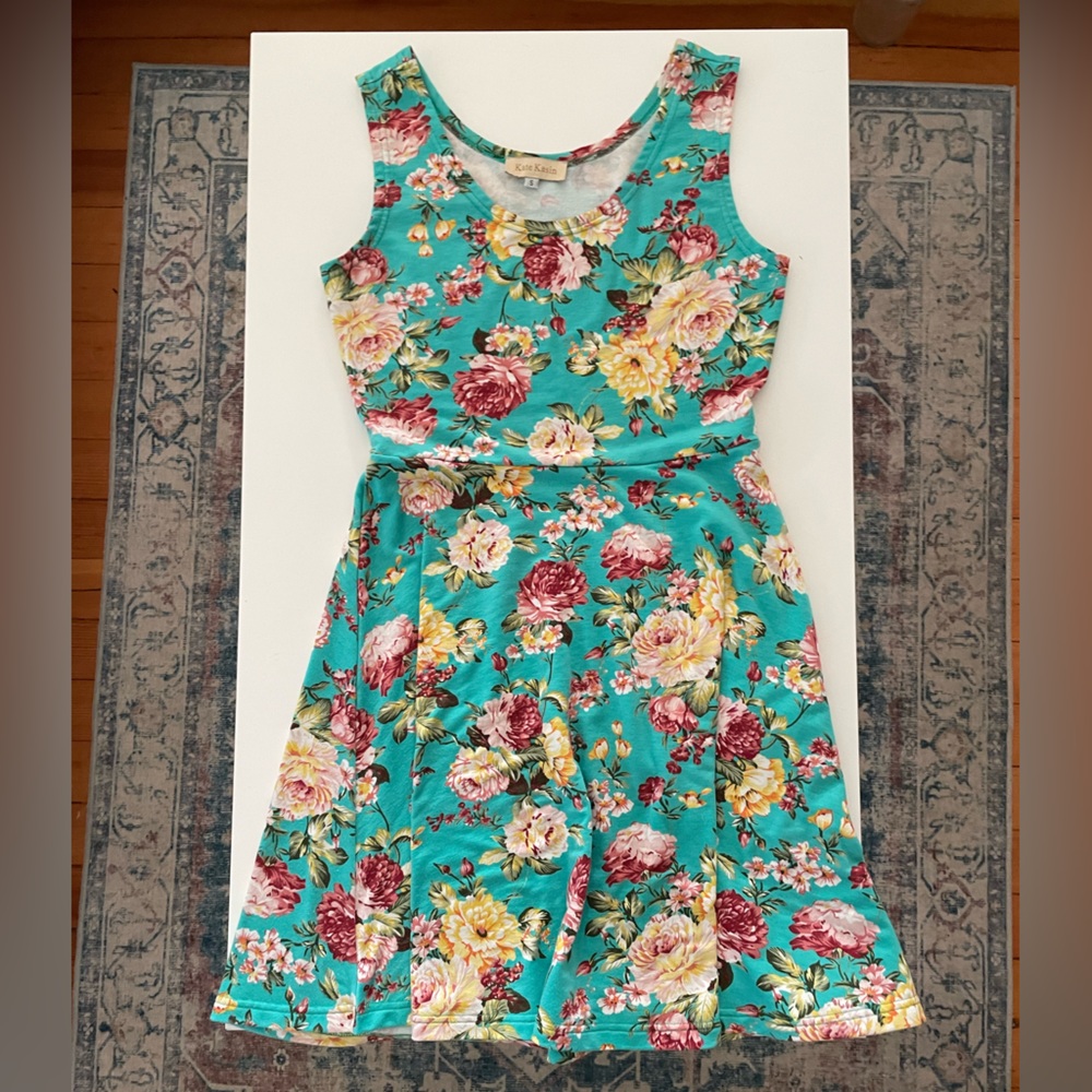 Turquoise floral dress